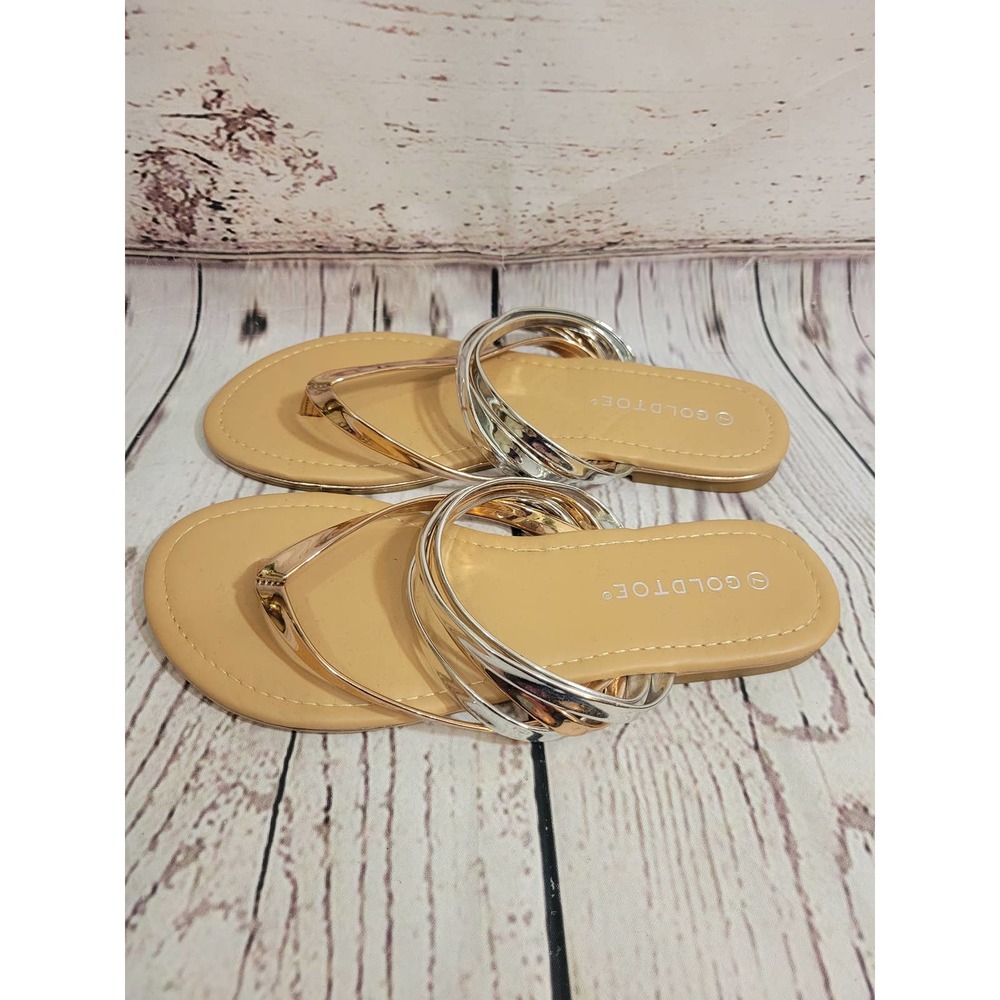 GOLD TOE Thong Strappy Flat Sandals Women's Size 7